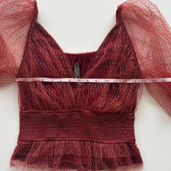 Anthropologie Puff Sleeve Top in Red - Picture 4 of 9